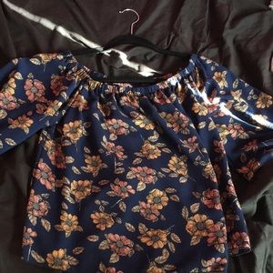 Blue floral blouse